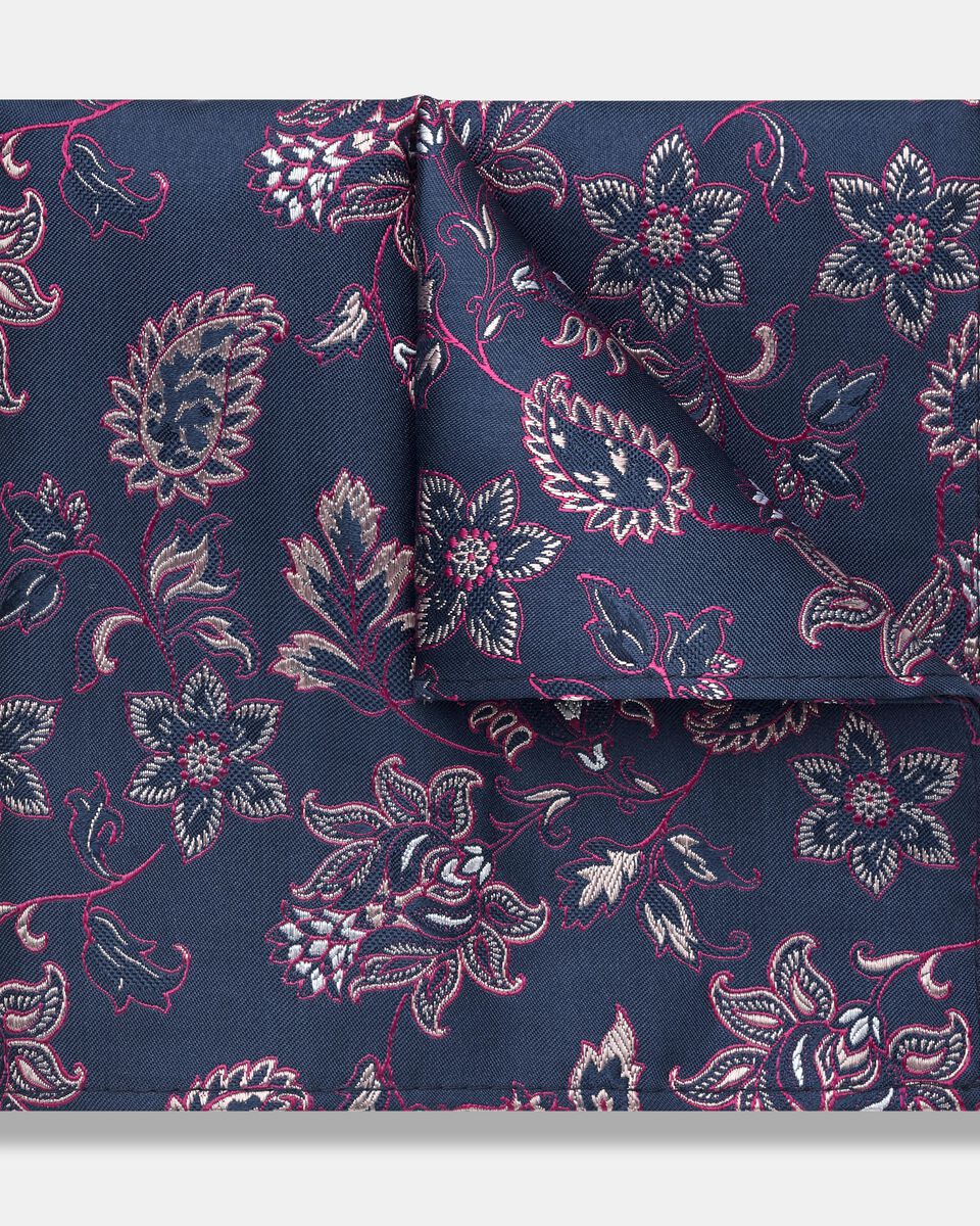 Corvaro Silk Pocket Square, Fuchsia, hi-res